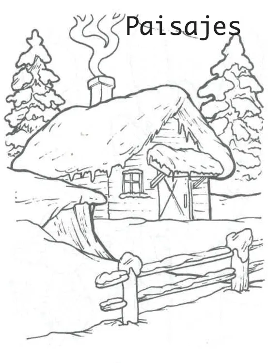 Paisaje natural para colorear, pintar e imprimir Paisaje natural para colorear, pintar e imprimir