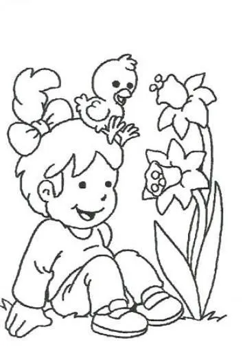 paisajes para colorear de primavera