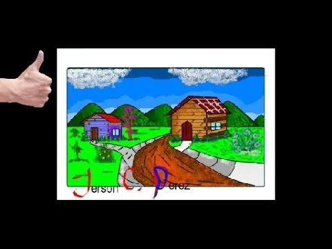 paisaje hecho con paint - YouTube