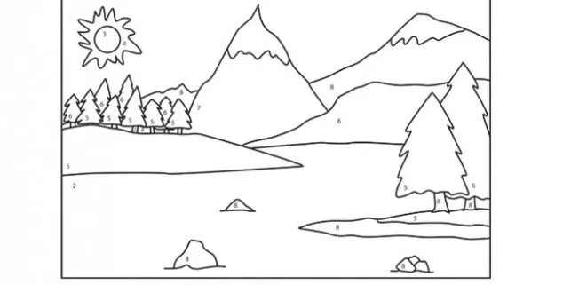 Un paisaje pirenaico, con abetos, montañas y lagos | Hojas para ... Un paisaje pirenaico, con abetos, montañas y lagos | Hojas para ...