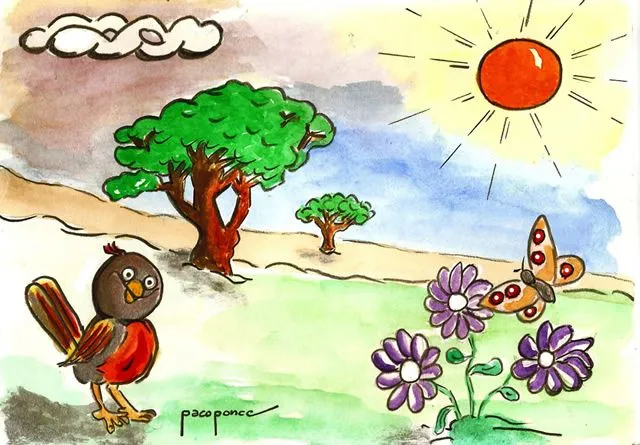 Paisaje con plantas y animales - Imagui
