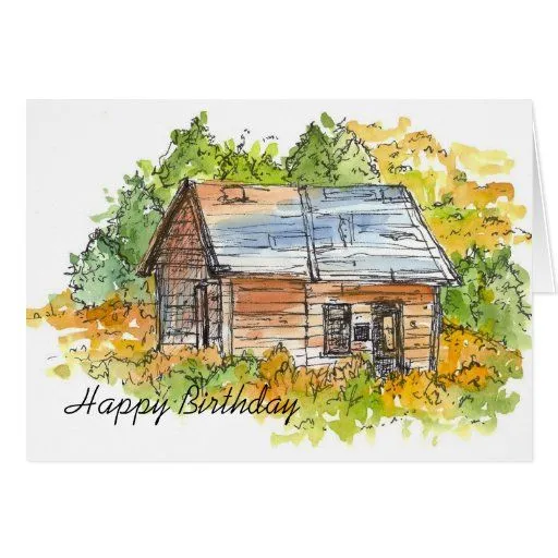 Paisaje de la tarjeta de cumpleaños del bosquejo d de Zazzle. Paisaje de la tarjeta de cumpleaños del bosquejo d de Zazzle.
