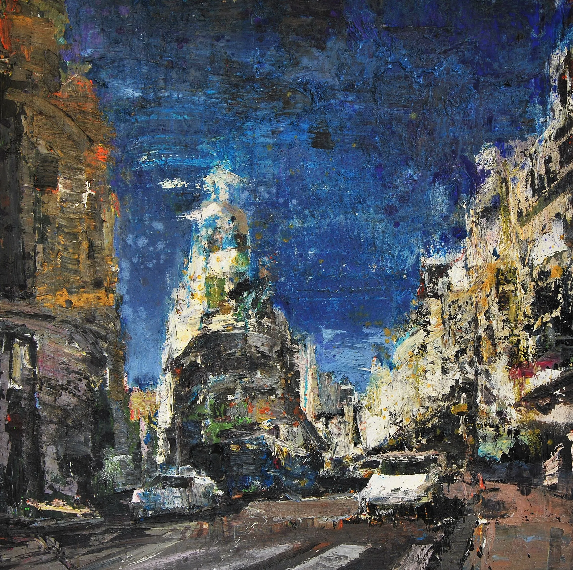 Paisaje urbano, Madrid., cuadro original, Óleo sobre Lienzo, comprar cuadros Paisaje urbano, Madrid., cuadro original, Óleo sobre Lienzo, comprar cuadros