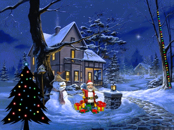 PAISAJES ANIMADOS: Paisaje animado de navidad ( PAISAJES ANIMADOS: Paisaje animado de navidad (
