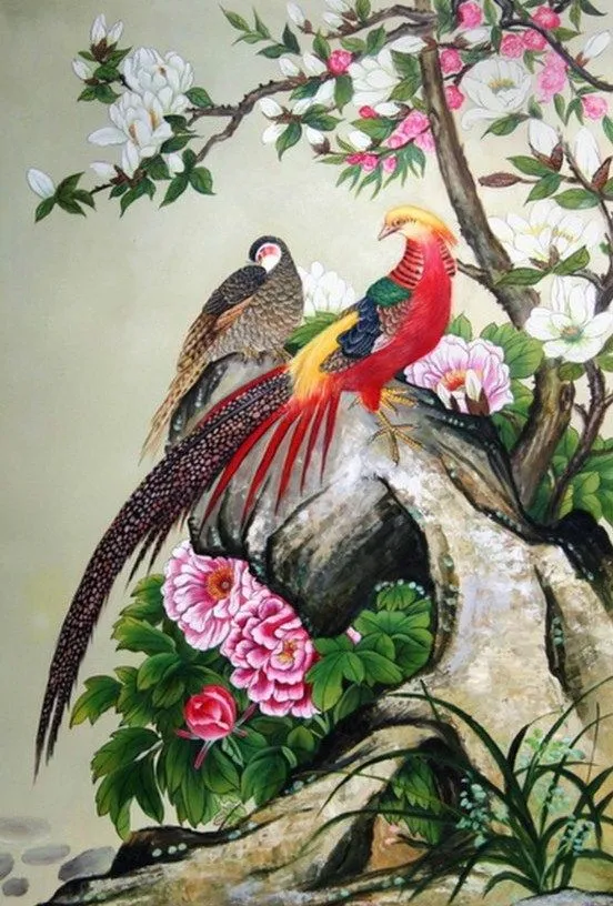 Paisajes con aves y flores - Imagui