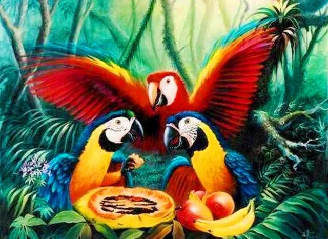 Paisajes y Bodegones: Galeria: Paisajes con guacamayas Paisajes y Bodegones: Galeria: Paisajes con guacamayas
