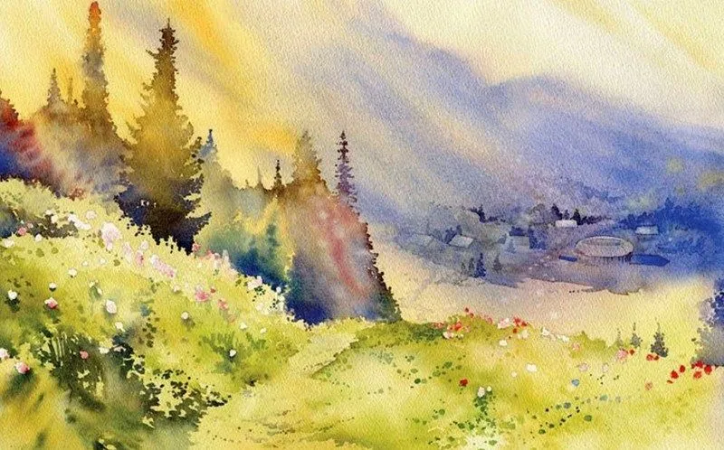 Imágenes Arte Pinturas: Paisajes acuarela pintados por Grzegorz Wrobel
