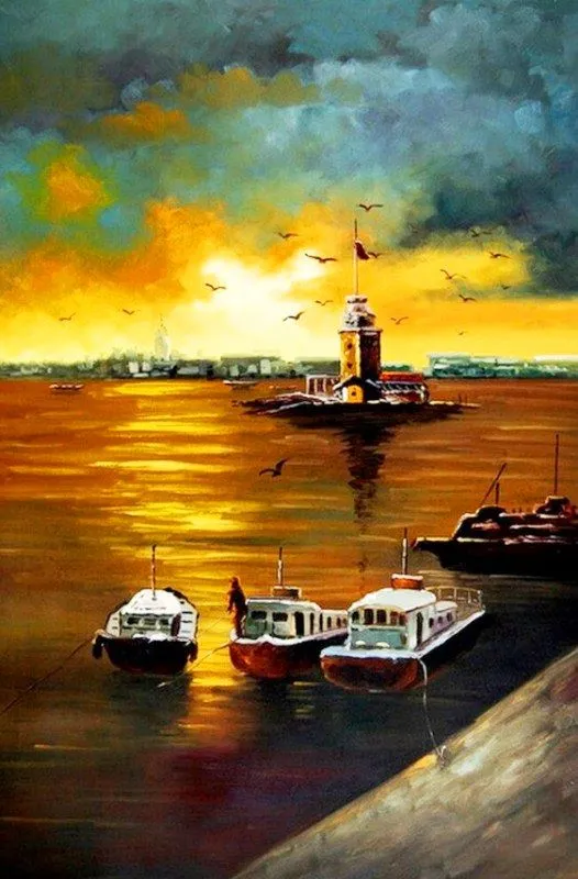 Imágenes Arte Pinturas: Paisajes atardecer en playa