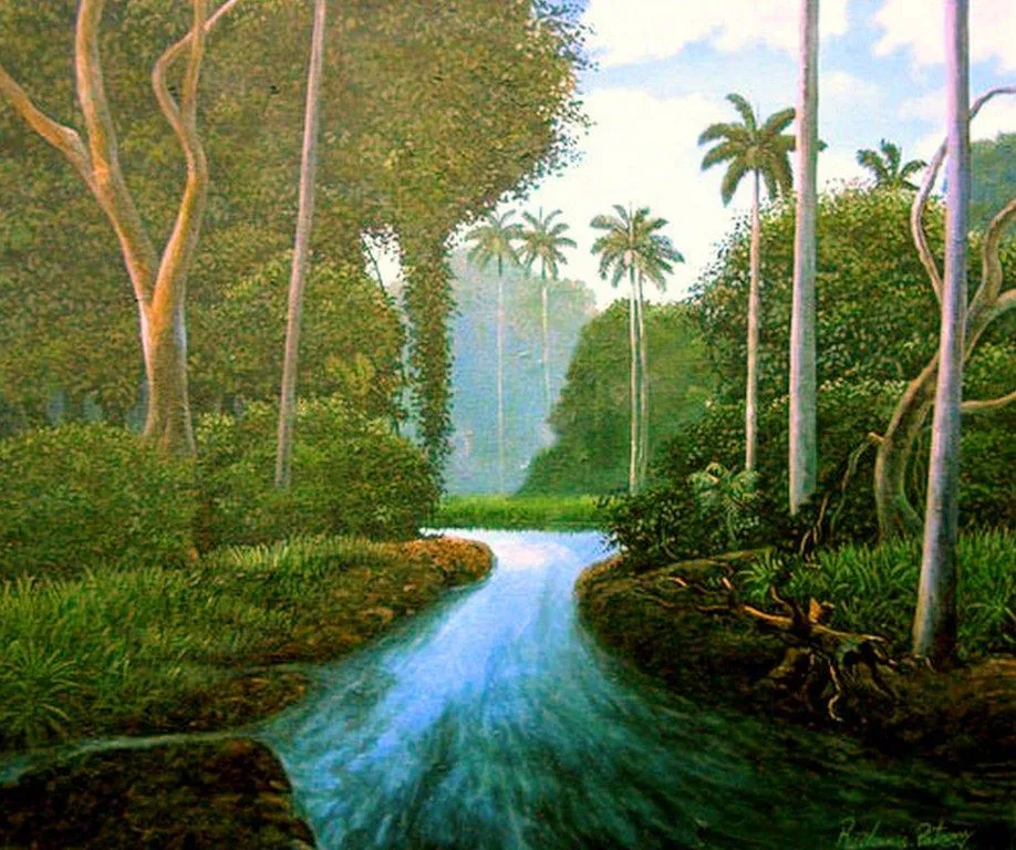 Paisajes y Bodegones: Paisajes Naturales de Cuba, Pintados en Acrílico