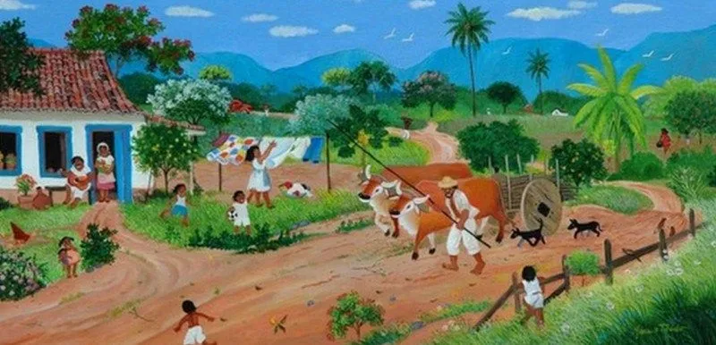 Paisajes y Bodegones: Paisajes primitivos pintura oleo sobre tela