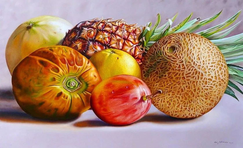 Paisajes y Bodegones: Cuadro pintura: Bodegón con frutas Paisajes y Bodegones: Cuadro pintura: Bodegón con frutas