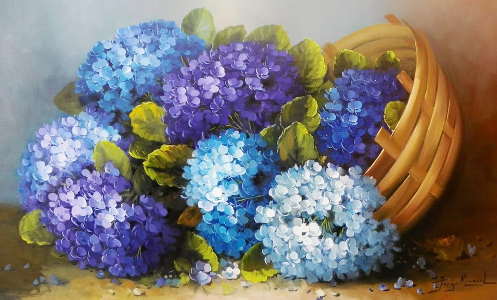 Paisajes y Bodegones: Pinturas de Bodegones Canastos con Flores Paisajes y Bodegones: Pinturas de Bodegones Canastos con Flores