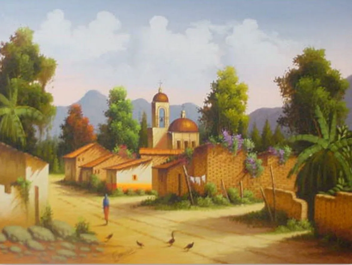 Cuadros Modernos al Óleo : Paisajes Coloniales al Óleo Cuadros Modernos al Óleo : Paisajes Coloniales al Óleo