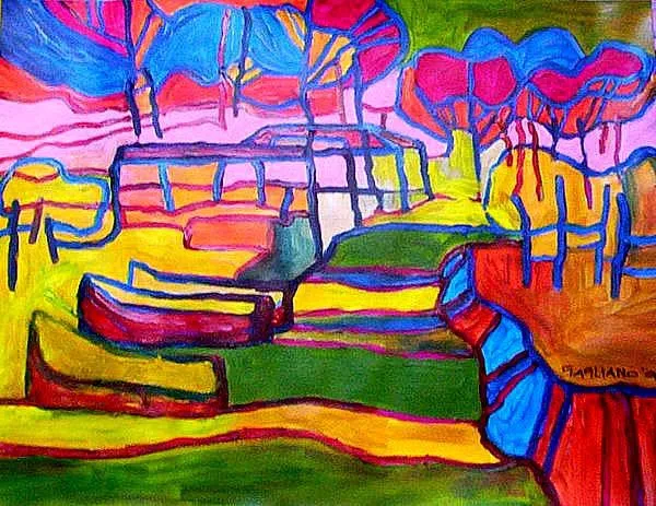 Fauvista Arte de Paisajes Acrílico Pintura :: PicassoMio