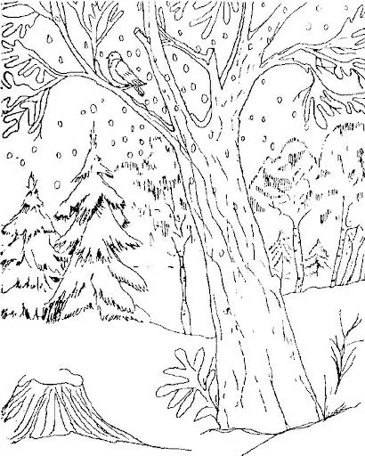 Dibujos de arboles de invierno para colorear - Imagui