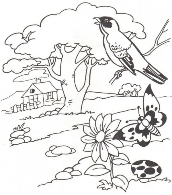 Paisajes naturales para imprimir y pintar | Colorear imágenes