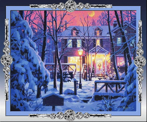 Paisajes de Navidad gifs con brillos