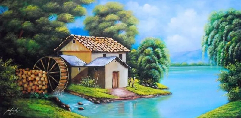 Cuadros Modernos Pinturas : Paisajes al Óleo Fáciles