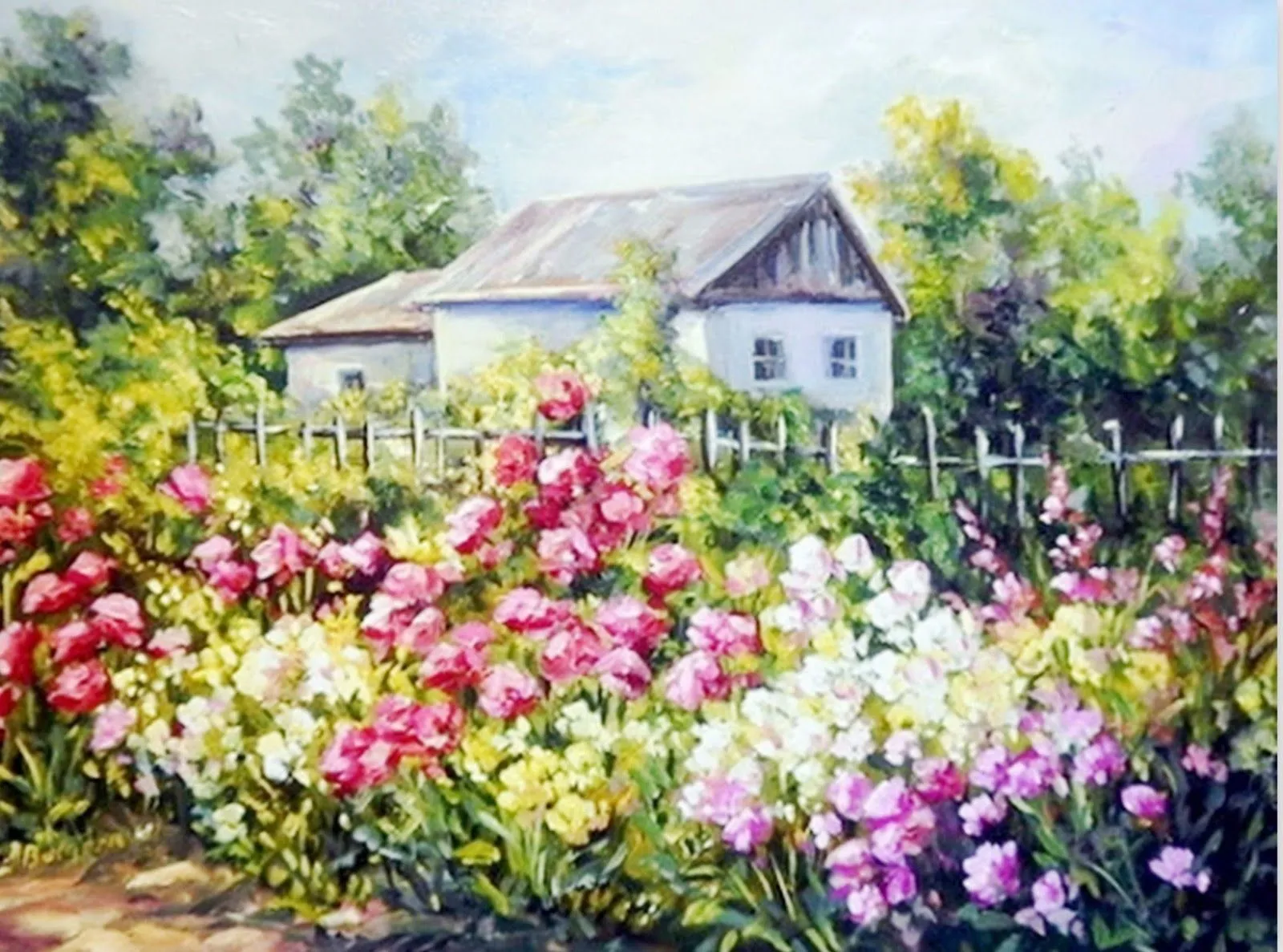 Paisajes al óleo de pueblos | Bodegones y Paisajes Cuadros al Óleo