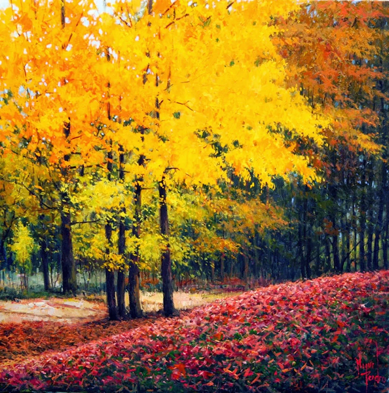 Paisajes Otoñales al Óleo, Pinturas Artísticas Realistas ... Paisajes Otoñales al Óleo, Pinturas Artísticas Realistas ...