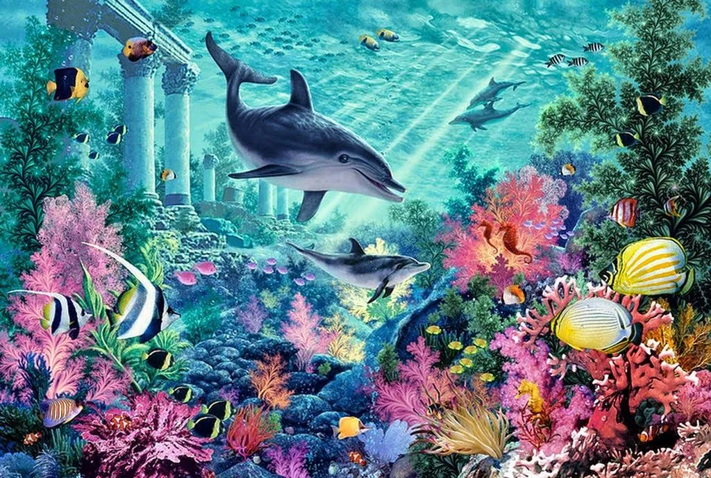 Cuadros Modernos Pinturas y Dibujos : Paisajes Submarinos Hermosos ...