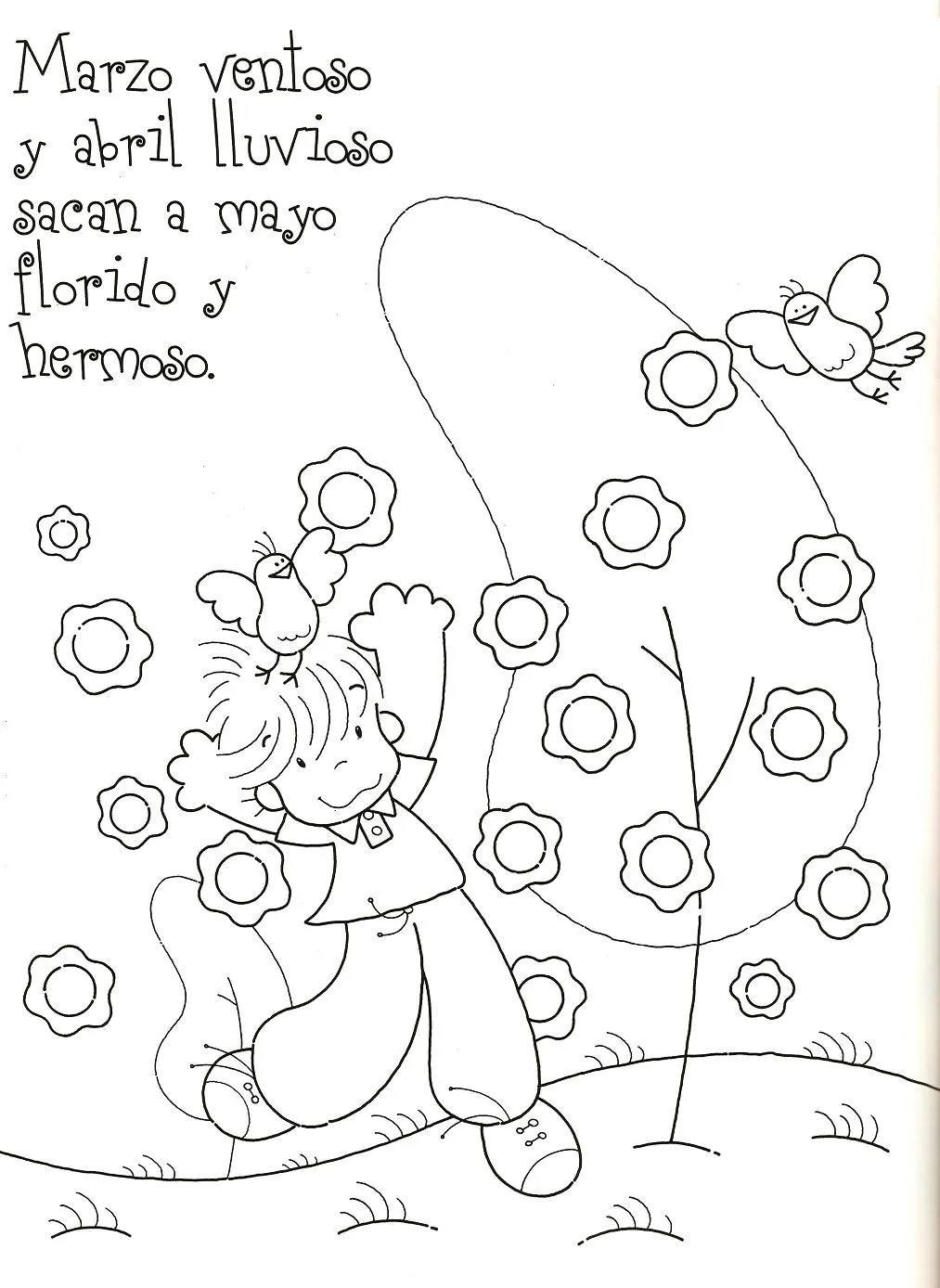 Paisajes Primavera Para Colorear