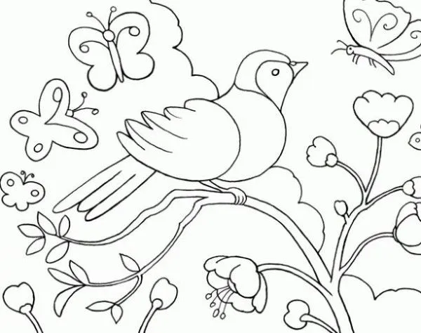 Paisajes de primavera – Dibujos para pintar | Colorear imágenes Paisajes de primavera – Dibujos para pintar | Colorear imágenes