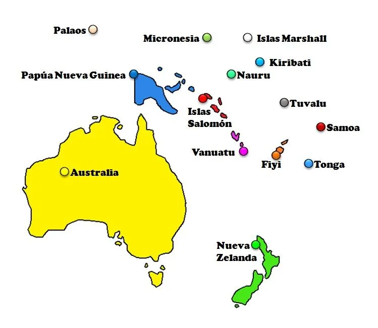 Países de Oceanía (2023) - Saber es práctico Países de Oceanía (2023) - Saber es práctico