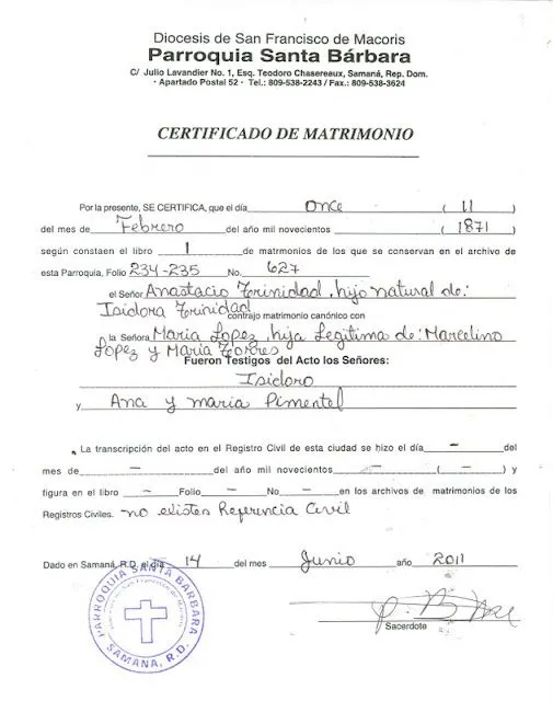 MI PAIS.NET: ACTA DE MATRIMONIO DEL LIBRO DE ANASTACIO TRINIDAD Y ... MI PAIS.NET: ACTA DE MATRIMONIO DEL LIBRO DE ANASTACIO TRINIDAD Y ...