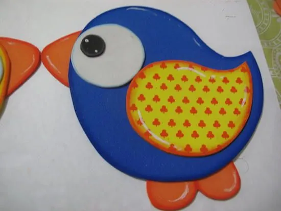 Pajarito de goma eva para sala de clases | Angeles Manualidades