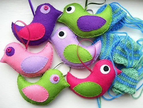 Pajaritos de fieltro ~ Portal de Manualidades Pajaritos de fieltro ~ Portal de Manualidades
