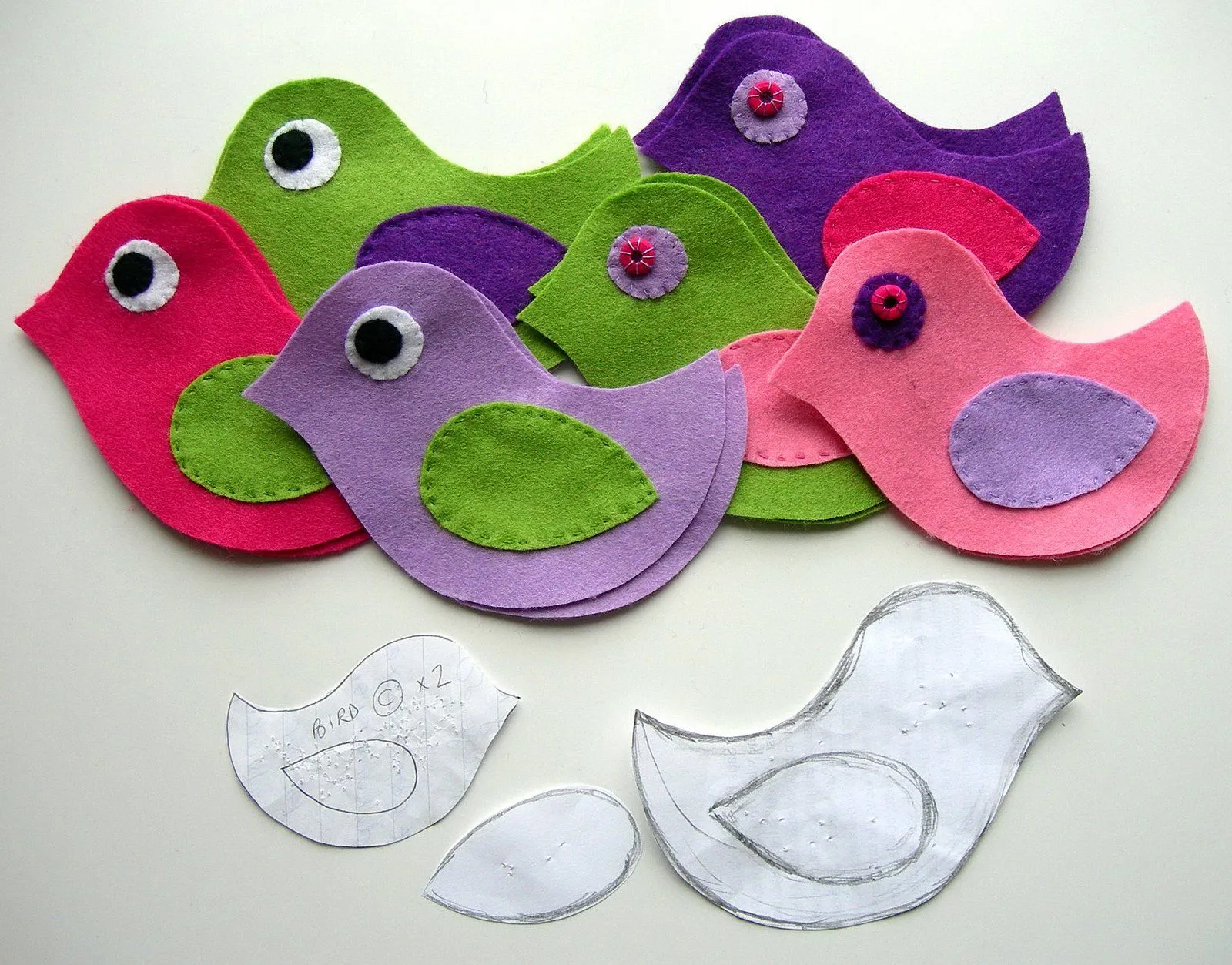 Pajaritos de fieltro ~ Portal de Manualidades