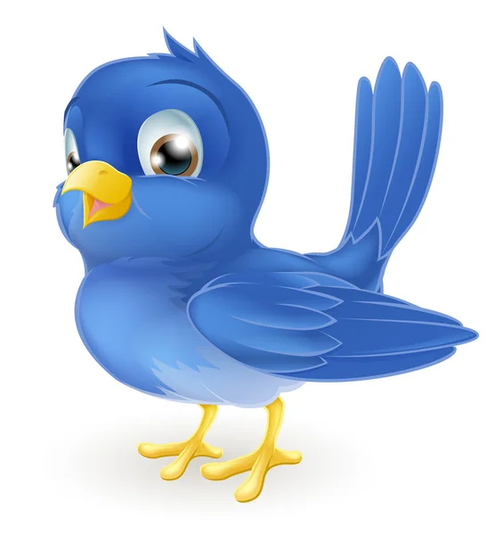 Pájaro azul de dibujos animados lindo — Vector stock © Krisdog ...