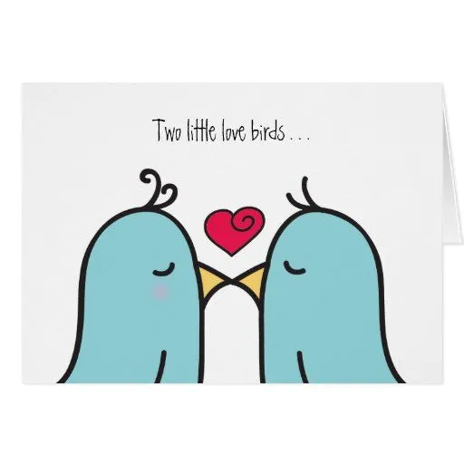 Dos pocos pájaros del amor que besan la tarjeta de Zazzle.