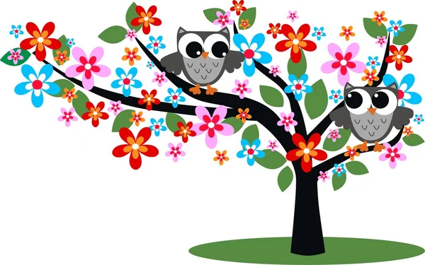Dos pájaros en un árbol — Vector stock © popocorn #13216708 Dos pájaros en un árbol — Vector stock © popocorn #13216708