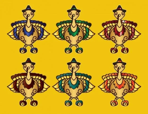 Pájaros decorativos de dibujos animados en varios colores ... Pájaros decorativos de dibujos animados en varios colores ...