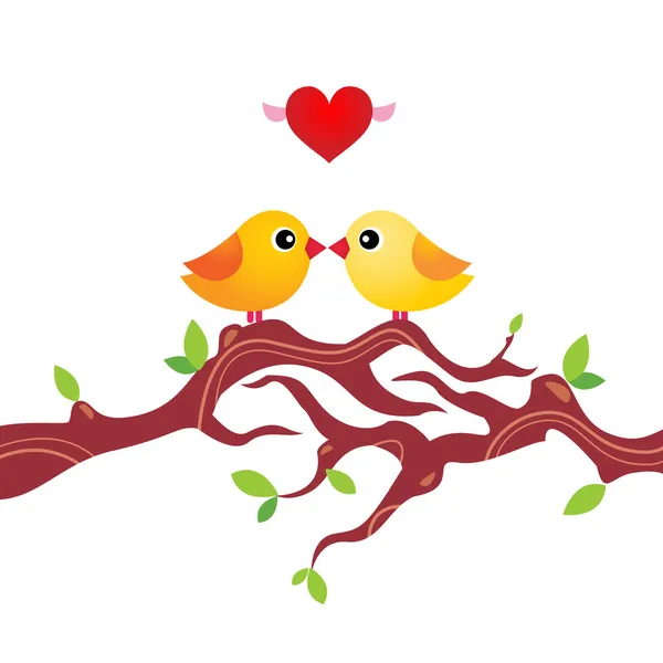 pájaros lindos en el amor — Vector stock © silvertiger #1775969