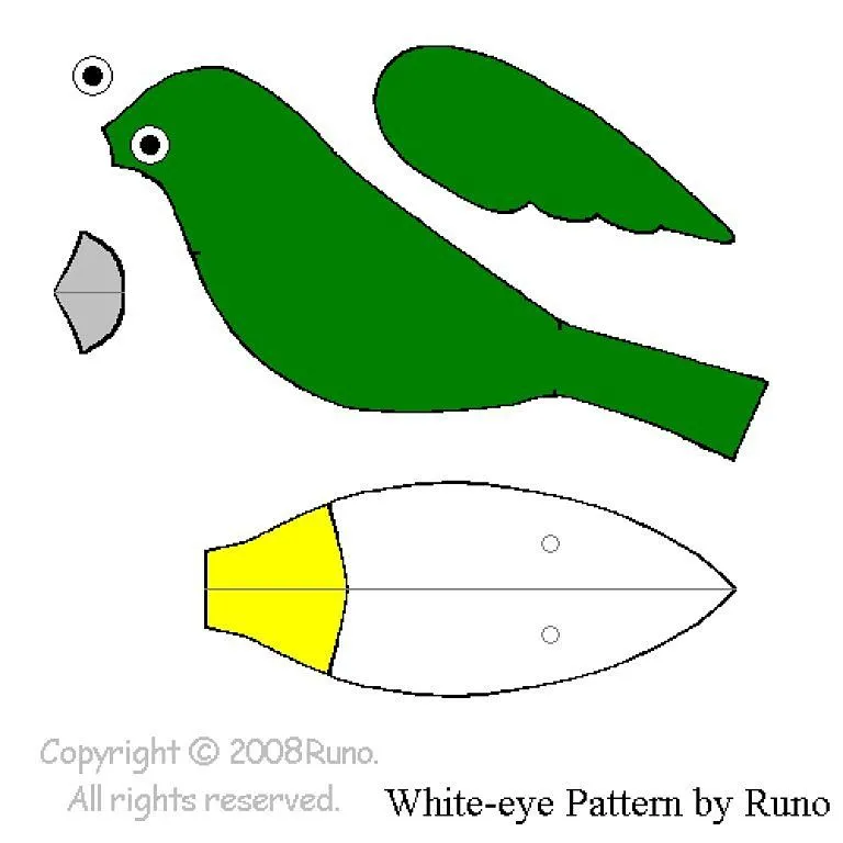 Moldes pajaros de tela - Imagui