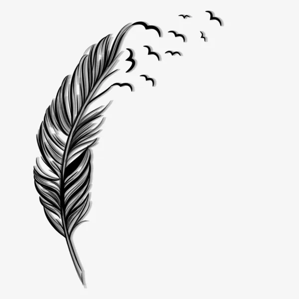 Pájaros volando ot de una pluma — Vector stock © BlackSpring1 ... Pájaros volando ot de una pluma — Vector stock © BlackSpring1 ...