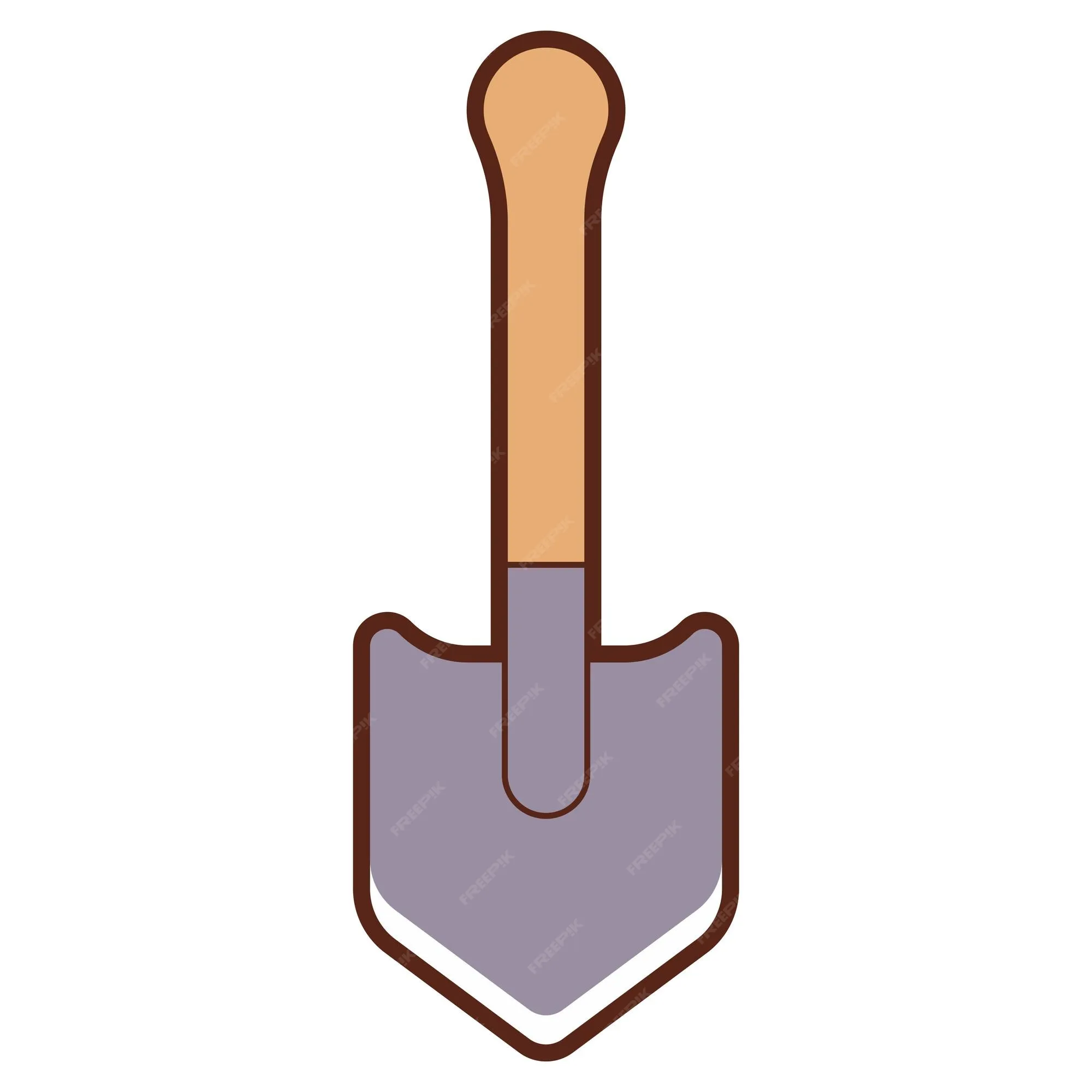 Pala con mango de madera ilustración de dibujos animados de vector aislado en un fondo blanco | Vector Premium Pala con mango de madera ilustración de dibujos animados de vector aislado en un fondo blanco | Vector Premium
