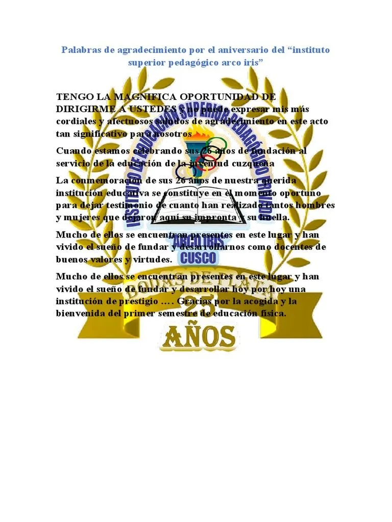 Palabras de Agradecimiento Por El Aniversario | PDF Palabras de Agradecimiento Por El Aniversario | PDF