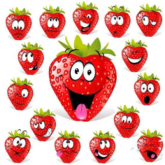 Palavras-chave: desenhos animados, frutas, expressões faciais ...