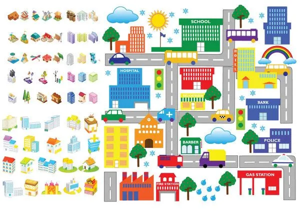 Palabras clave: dibujos animados, arquitectura, iconos, casa ...