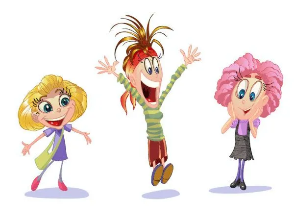 Palabras clave: dibujos animados, niños, niños, niñas, felices ...