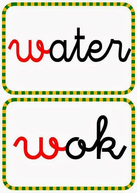 Palabras que comienzen con W + dibujos para imprimir - Para niños Palabras que comienzen con W + dibujos para imprimir - Para niños