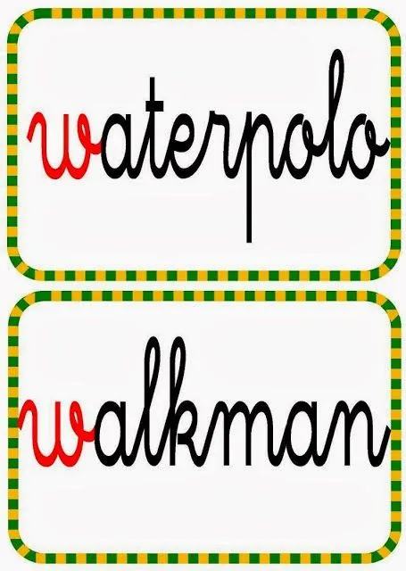 Palabras que comienzen con W + dibujos para imprimir - Para niños Palabras que comienzen con W + dibujos para imprimir - Para niños