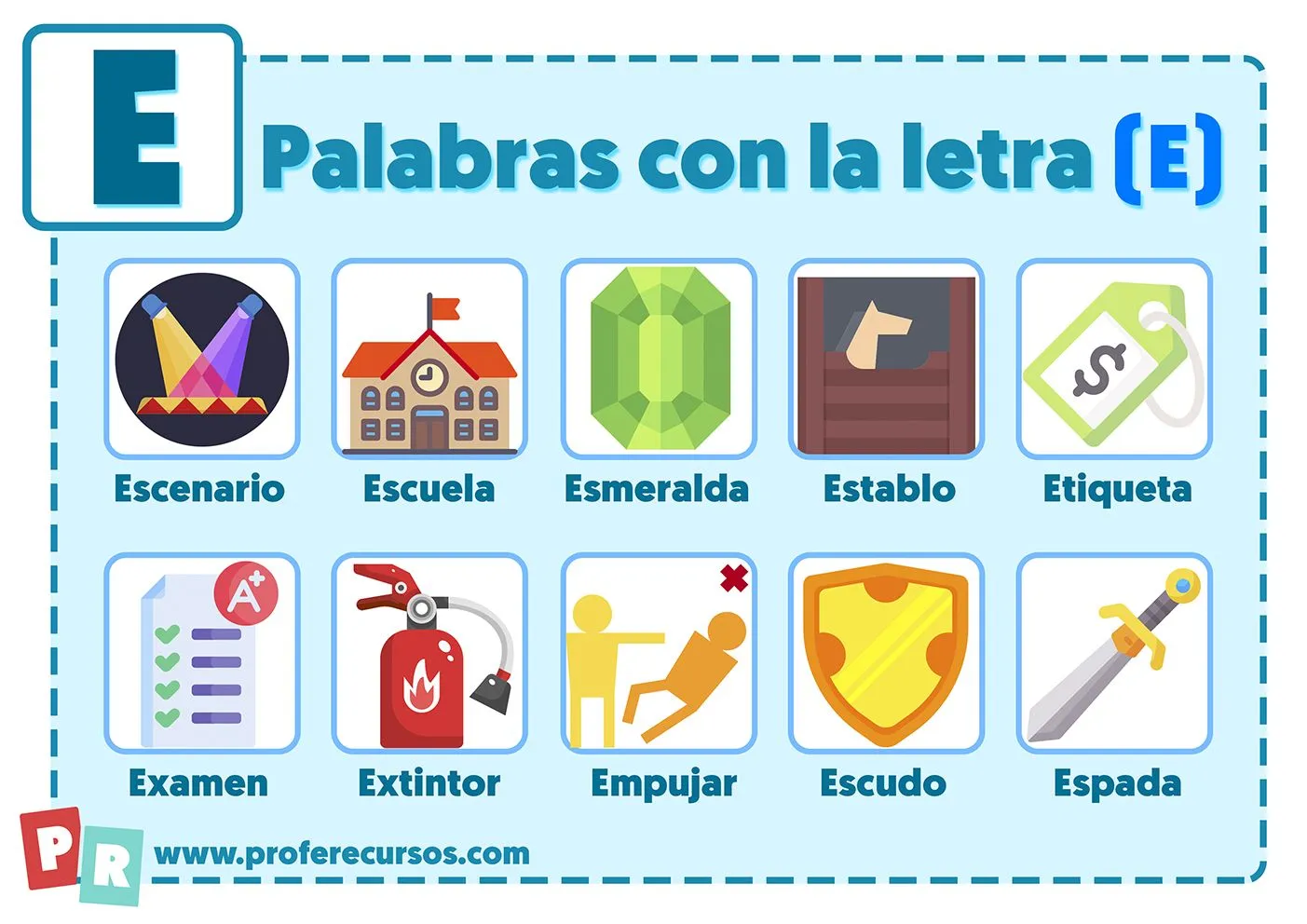 Palabras con E | Que empiezan por la letra E para Niños Palabras con E | Que empiezan por la letra E para Niños