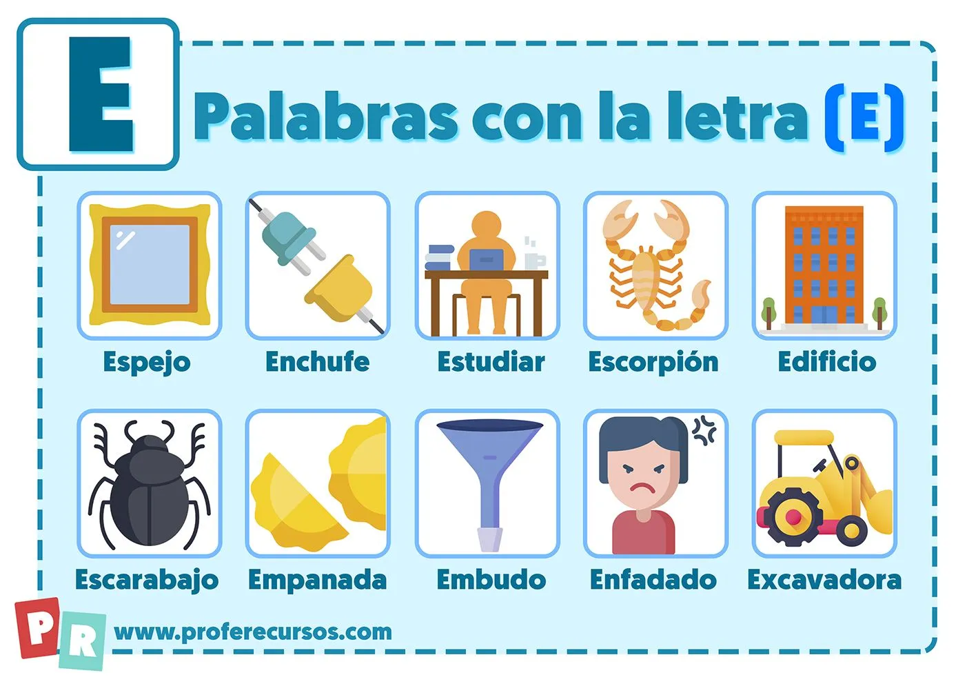 Palabras con E | Que empiezan por la letra E para Niños Palabras con E | Que empiezan por la letra E para Niños