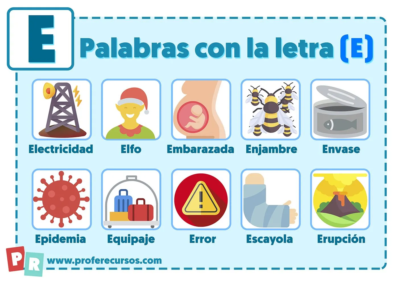 Palabras con E | Que empiezan por la letra E para Niños Palabras con E | Que empiezan por la letra E para Niños