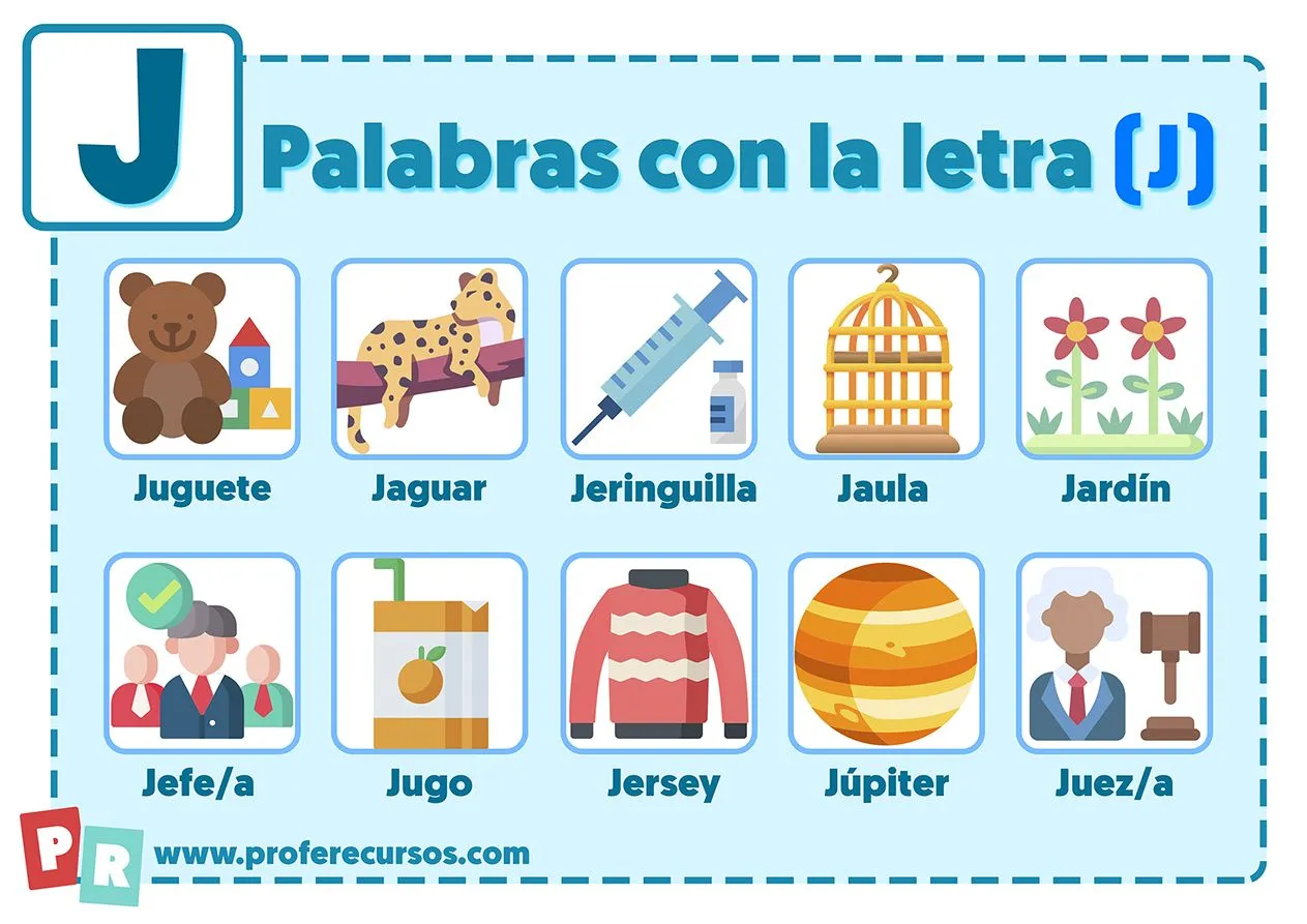 Palabras con J | Que empiezan por la letra J para Niños Palabras con J | Que empiezan por la letra J para Niños